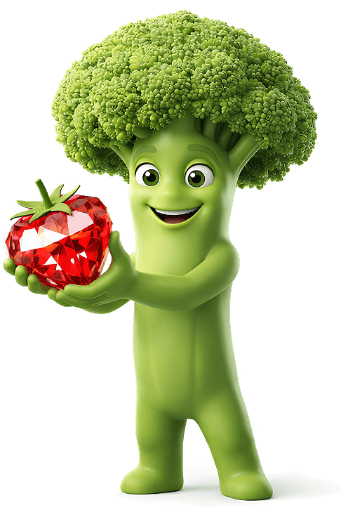 Персонаж Brocco с полезным продуктом